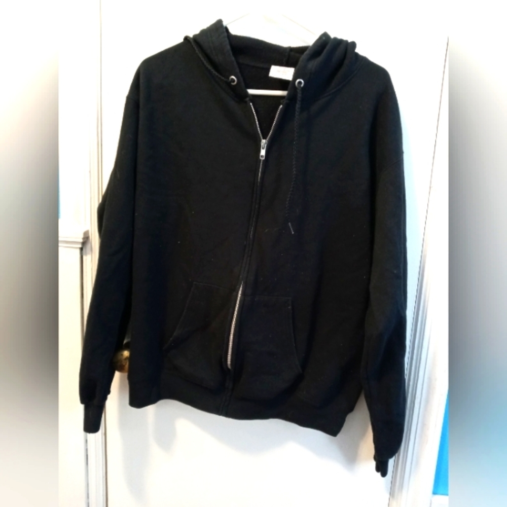 Hanes eco smart Men's zip up hoodie size M black